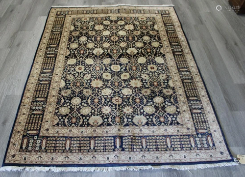 Vintage And Finely Hand Woven Area Carpet.