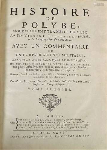 [THUILLIER (Vincent)]. HISTOIRE DE POLYBE nouvellement tradu...