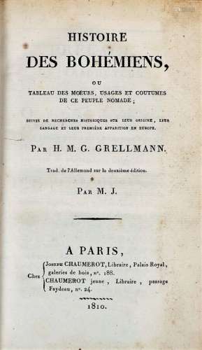 GRELLMANN (H.M.G.). HISTOIRE DES BOHEMIENS, ou tableau des m...
