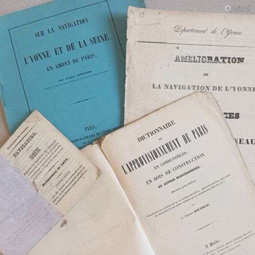 CANAUX DE BOURGOGNE - NAVIGATION.Ensemble de 5 ouvrages, à s...