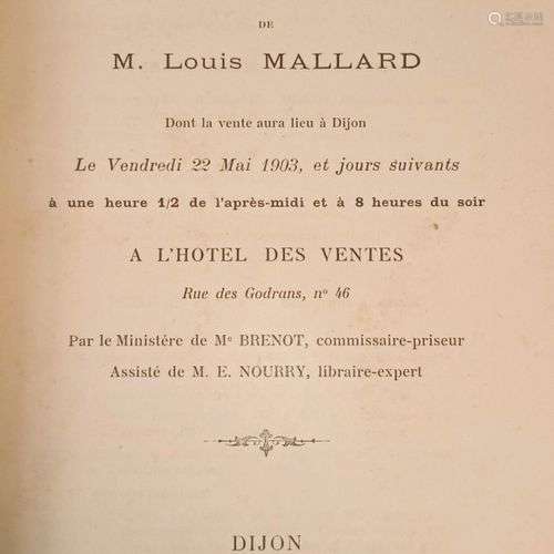 Une Bibliothèque Bourguignonne - Catalogue de la Bibliothèqu...