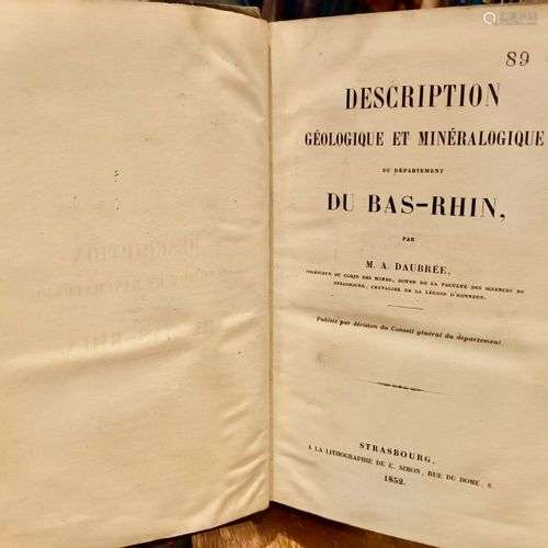 DAUBRÉE (Gabriel Auguste). Description géologique et minéral...