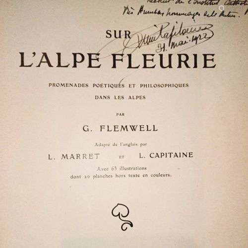 FLEMWELL (G.)Sur l'Alpe fleurie. L.Marret, Paris., 1914., in...