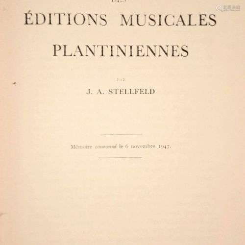 STELLFELD (J. A.) Bibliographie des Editions Musicales PLANT...