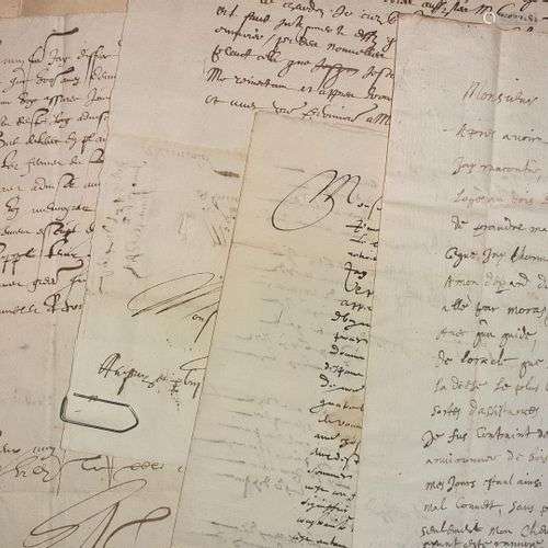 GUERRES DE RELIGION - ARDECHE. 4 pièces manuscrites autograp...