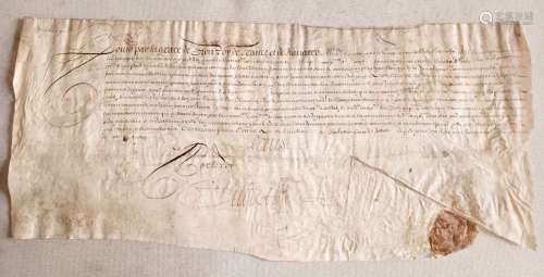 LOUIS XIII - DROMESuperbe document sur parchemin, daté du 7 ...