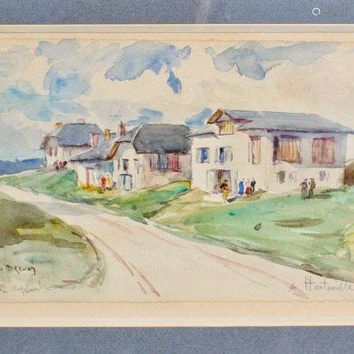 DREVET (Joannès). Hauteville. Aquarelle de bonne taille et t...