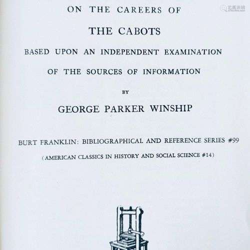 WINSHIP (George P.) CABOT Bibliography, with an introductory...