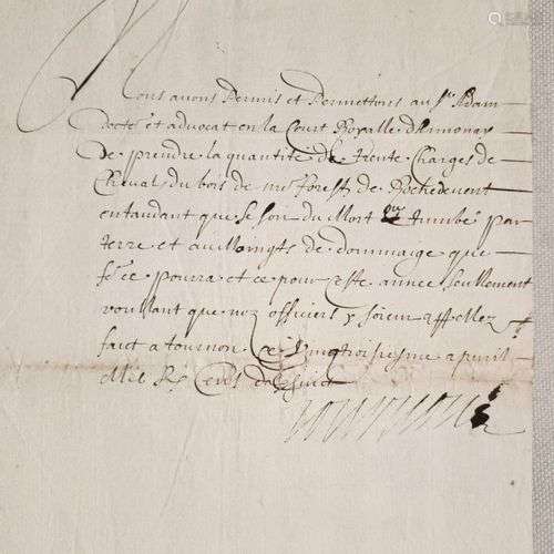 ARDECHE - Document manuscrit, signé De TOURNON.