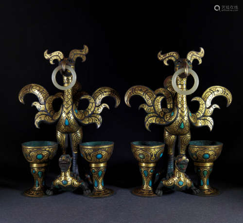 Warring States - Cup Gold and Silver Wine Set