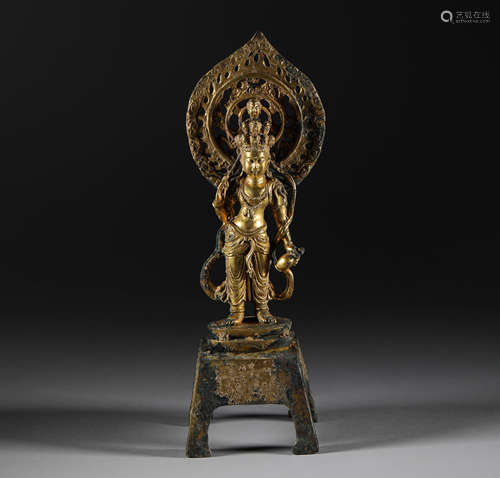 Northern Wei Dynasty - Gilt Bronze Buddha Statue