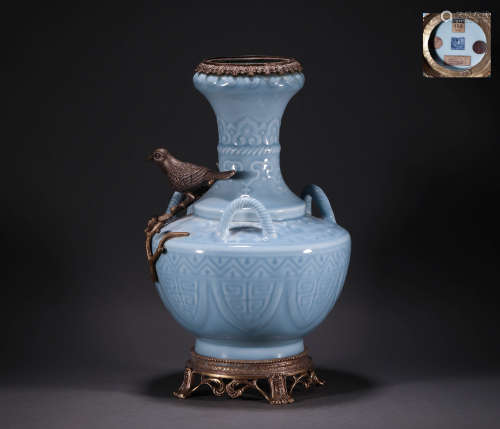 Qing Dynasty - Azure-Glazed Three Series Zun