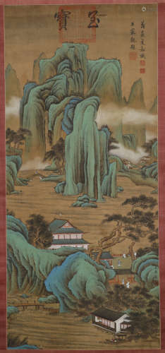 Northern Song Dynasty - Wang Ximeng - Green Landscape Hangin...
