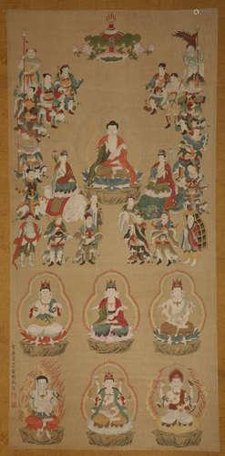 Ming Dynasty - Ding Yunpeng - Lecture Hanging Scroll on Silk