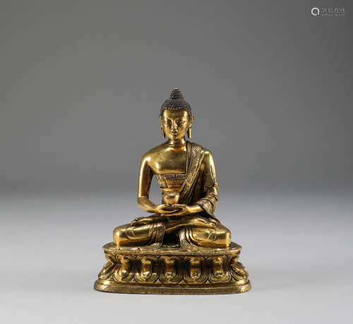 Qing Dynasty -Gilt Bronze Buddha Statue