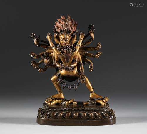 Qing Dynasty - Dawei De Vajra Bronze Gilt Bronze Buddha Stat...