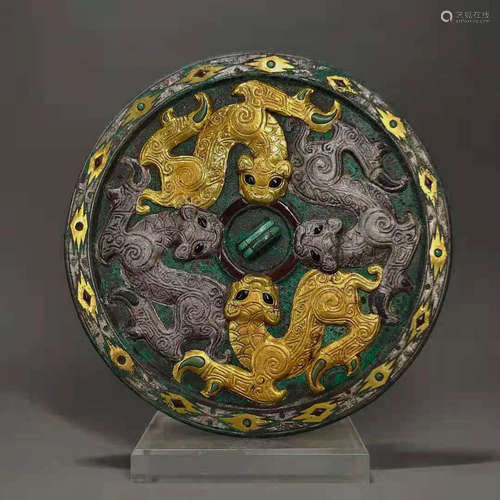 Warring States - Gilt Bronze Mirror