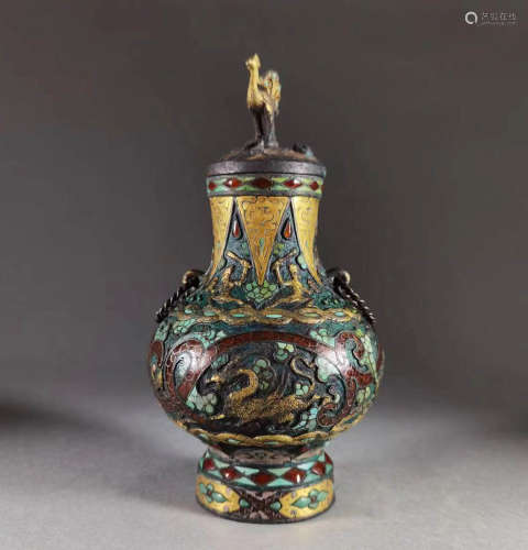 Warring States - Mixed Gold Silver Phoenix Vase