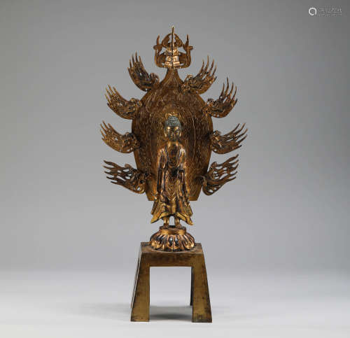Northern Wei Dynasty - Gilt Bronze Buddha Statue