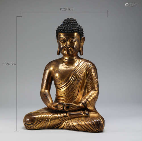 Ming Dynasty - Seated Gilt Bronze Buddha