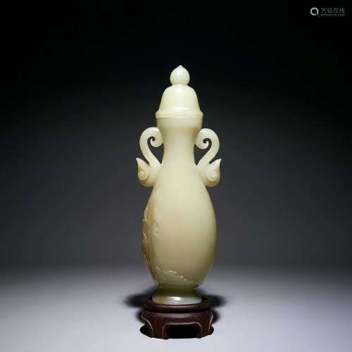 Qing Dynasty -Hetian Jade Amphora
