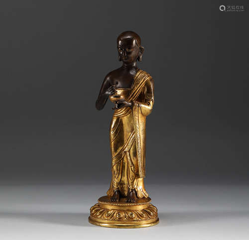 Qing Dynasty - Gilt Bronze Statue of Venerable Ananda