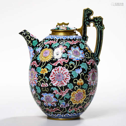 A Cloisonne Enamel Floral Pot