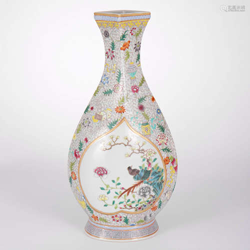 A Famille Rose Eight Treasures Flower&Bird Vase