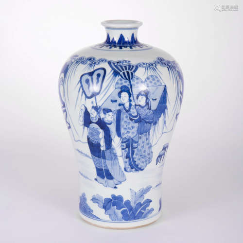 A Blue And White Figure Meiping Vase