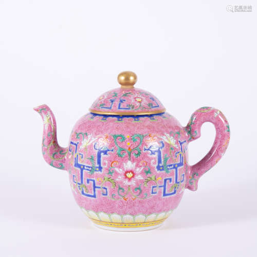 A Famille Rose Flower Teapot