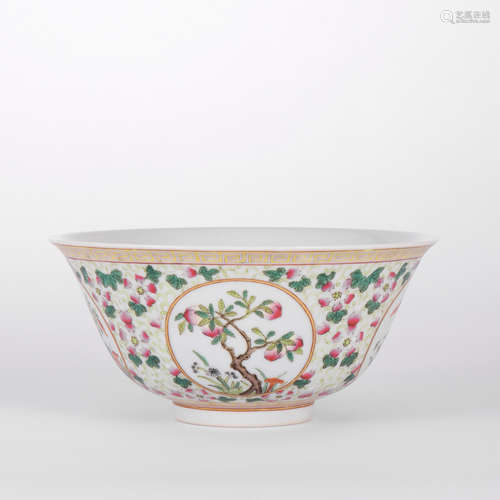 A Famille Rose Peach And Flower Bowl