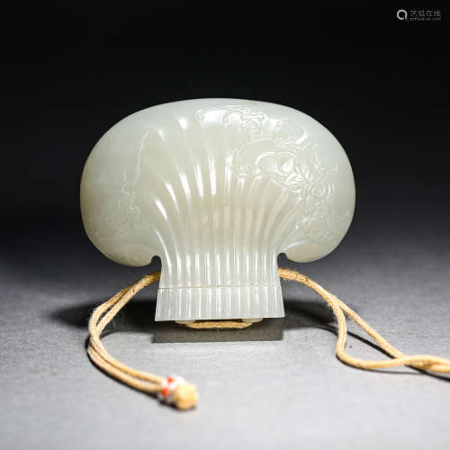 A White Jade Carving Of Hair Fitting