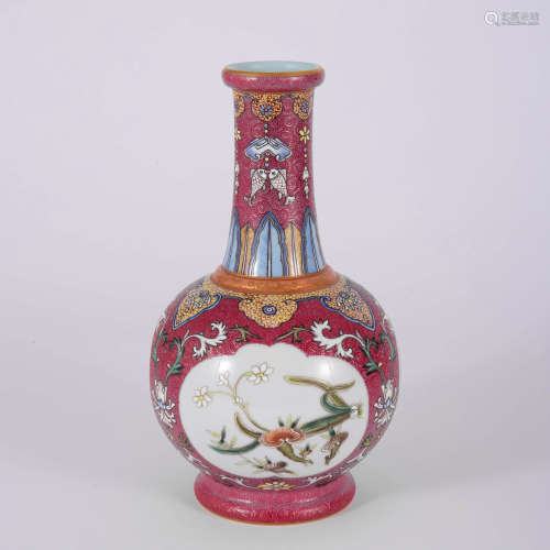 A Falangcai Flower Bottle Vase