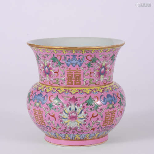 A Famille Rose Marriage Zhadou Vessel