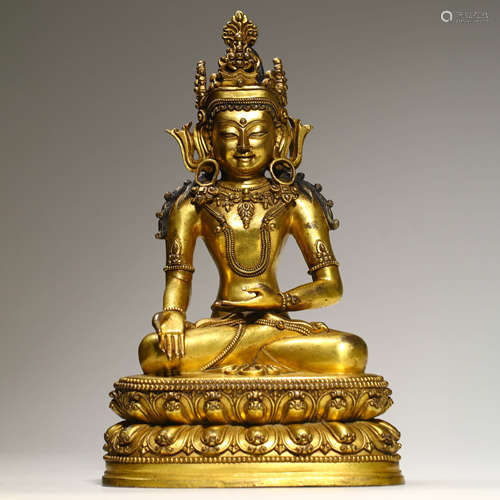 A Gilt Bronze Of Avalokitesvara