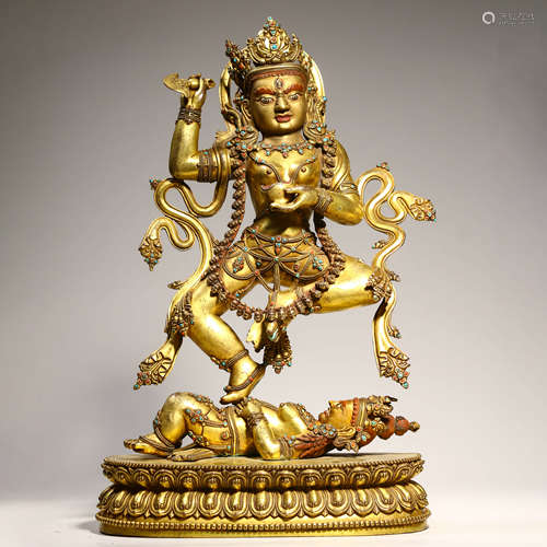 A Gilt Bronze Figure Of Vajrapani