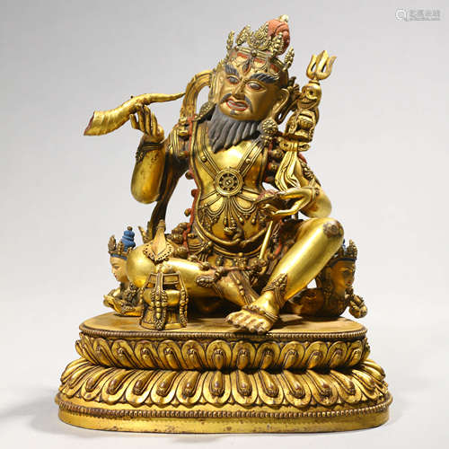 A Gilt Bronze Figure Of Jambhala