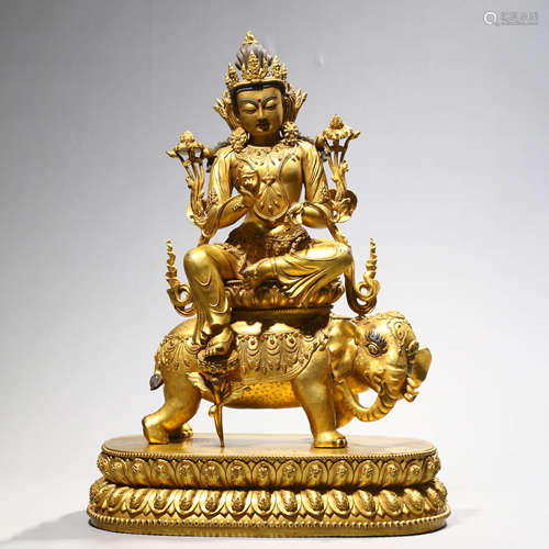 A Gilt Bronze Figure Of Manjushri