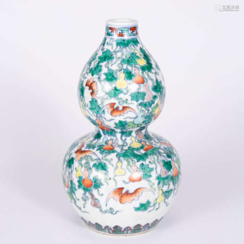 A Doucai Glaze Double-Gourd-Shaped Vase