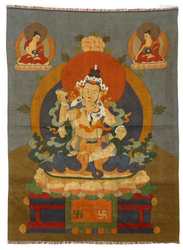 A Embroidered Kesi Thangka Of Buddha