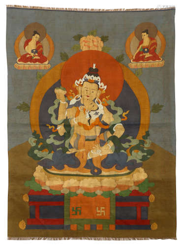 A Embroidered Kesi Thangka Of Buddha