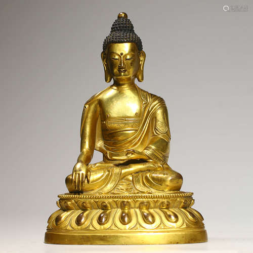 A Gilt Bronze Figure Of Vairocana