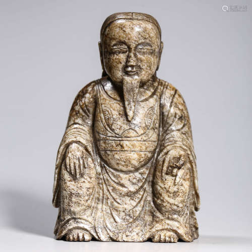 A Burnt Jade Figure Of Emperor Zhenwu