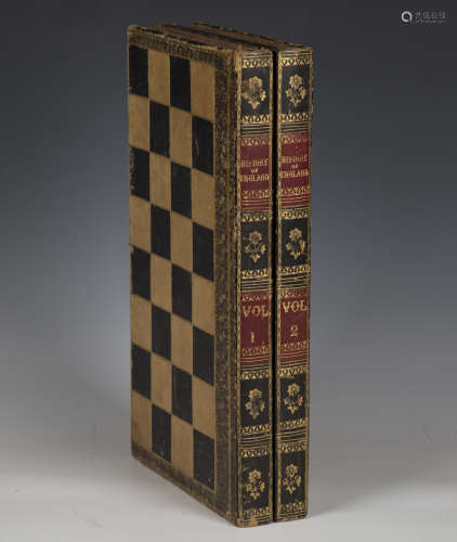 A late Victorian leather bound folding chess and backgammon ...