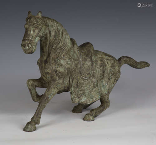 A 20th century South-east Asian verdigris bronze model of a ...