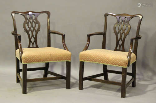 A set of six early 20th century George III style mahogany pi...