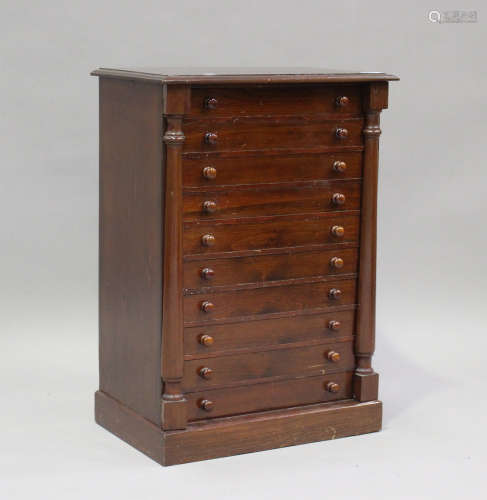 An early 20th century stained pine table-top Wellington ches...