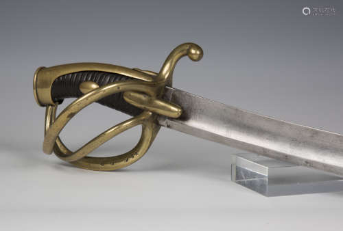 A French AN XI cavalry trooper's sabre with curved single-ed...