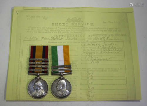 A pair of Boer War period medals, comprising Queen's South A...