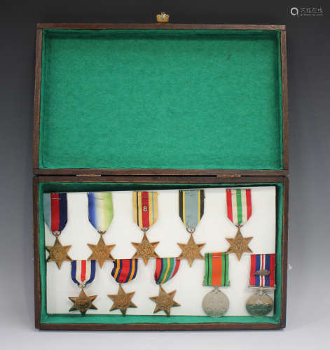 Ten Second World War period campaign stars and medals, inclu...